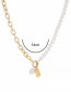 Fashion Gold Coloren Alloy Pearl Stitching Necklace