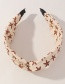 Fashion Dark Coffee Starfish Printed Fabric Wide Side Cross Headband