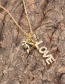 Fashion Golden Micro Diamond Letter Love Necklace