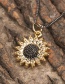 Fashion Golden Copper And Diamond Sun Flower Necklace