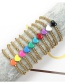 Fashion Yellow Gold-plated Copper Bead Beaded Dripping Heart-shaped Bracelet
