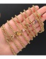 Fashion Apple Copper Inlaid Zirconium Fruit Gold Bead Chain Bracelet