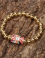 Fashion A Copper Dripping Eyes Gold Bead Beaded Bracelet