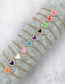 Fashion Light Blue Micro Diamond Love Heart Metal Bead Bracelet
