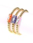 Fashion Pink Gold-plated Copper Dripping Eye Beaded Bracelet