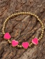 Fashion Pink Copper Drop Oil Love Bracelet