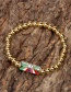 Fashion Golden Gold-plated Copper Dripping Metal Beads Eye Bracelet