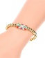 Fashion Golden Gold-plated Copper Dripping Metal Beads Eye Bracelet