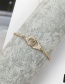 Fashion Golden Micro Diamond Double Pull Ring Handcuff Bracelet