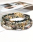 Fashion Speckled Stone Gold-plated Copper Pearl Beaded Bracelet