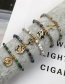 Fashion White Turquoise Beaded Letter Bracelet With Micro Diamonds