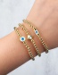 Fashion C Copper Metal Beads Beaded Dripping Eye Bracelet