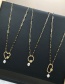 Fashion Square Section Gold-plated Copper Love Geometric Stitching Necklace
