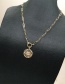 Fashion Golden Micro-inlaid Colored Diamond Eyes Medallion Necklace
