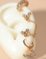 Fashion Golden Metal Butterfly Chain Earrings With Diamonds