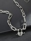 Fashion Steel Color Micro Diamond One Arrow Through Heart Necklace