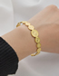 Fashion Golden 14k Gold Titanium Steel Round Connected Aperture Open Bracelet