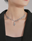 Fashion Steel Color Diamond Bear Bear Clip Butterfly Necklace