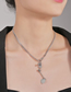 Fashion Steel Color Stainless Steel Pearl Square Lock Round Necklace