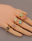 Fashion Pink 18k Gold Oil Drop Five-pointed Star Eye Ring