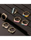 Fashion Blue Copper Drip Oil Ring Ring
