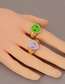Fashion Purple Geometric Dripping Alien Ring