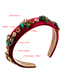 Fashion Red Flannel Geometric Stained Glass Drill Headband