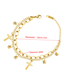 Fashion Golden Titanium Steel Ball Cross Bracelet