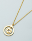 Fashion Golden Titanium Steel Micro-inlaid Zirconium Circle Letter Necklace