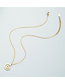 Fashion Golden Titanium Steel Micro-inlaid Zirconium Circle Letter Necklace