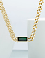 Fashion Golden Titanium Steel Emerald Necklace