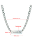 Fashion Silver Geometric Tag Thick Chain Necklace