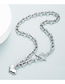 Fashion Silver Titanium Steel Love Heart Thick Chain Necklace