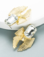 Fashion Golden Metal Bow Glass Earrings