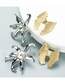 Fashion Golden Metal Bow Stud Earrings With Diamonds