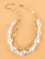 Fashion Golden Shaped Pearl Beaded Chain Necklace