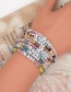 Fashion 37# Rhombus Crystal Letter Beaded Bracelet