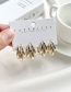 Fashion Golden 4-piece Set Of Copper Inlaid Zircon Geometric Earrings