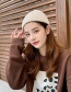 Fashion Beige Daisy Knitted Hat Pure Color Woolen Daisy Knitted Pullover Hat