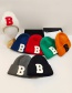 Fashion Grass Green B Letter Woolen Hat Knit Hat With Letter Flanging Knitted Pullover Cap