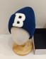 Fashion Peacock Blue B Letter Woolen Hat Knit Hat With Letter Flanging Knitted Pullover Cap