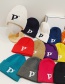 Fashion Royal Blue P Letter Knitted Hat Knitted Cap With Woolen Letters