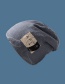 Fashion Black Knitted Face Embroidery Wool Pile Hat