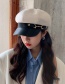 Fashion Brown Leather Buckle Octagonal Beret