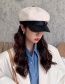 Fashion Brown Leather Buckle Octagonal Beret