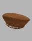 Fashion Rust Red Embroidered Letter Beret