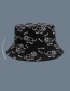 Fashion Black Double-sided Printing Fisherman Hat