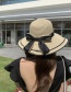 Fashion Black Big Bow + Hat Khaki Big Bow Woven Straw Hat