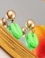 Fashion Fluorescent Yellow Alloy Oil Drop Shell Earrings