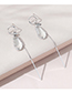 Fashion Silver Real Gold Plated Geometric Long Tassel Earrings